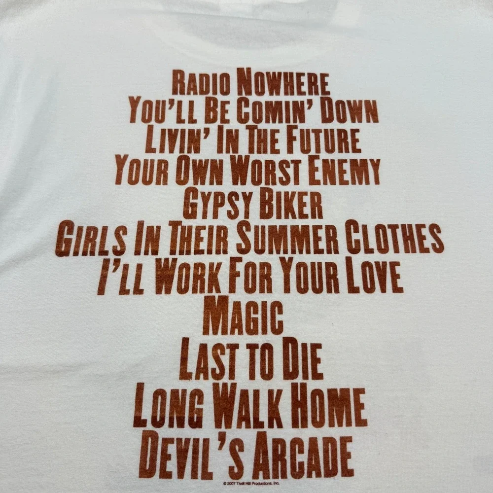 Bruce Springsteen‎ Magic Album Tour T-Shirt Mens 2XL White Graphic Tee Tracklist